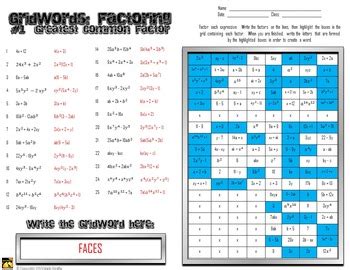 What’s Included in Gridwords Factoring 4 Answers PDF?